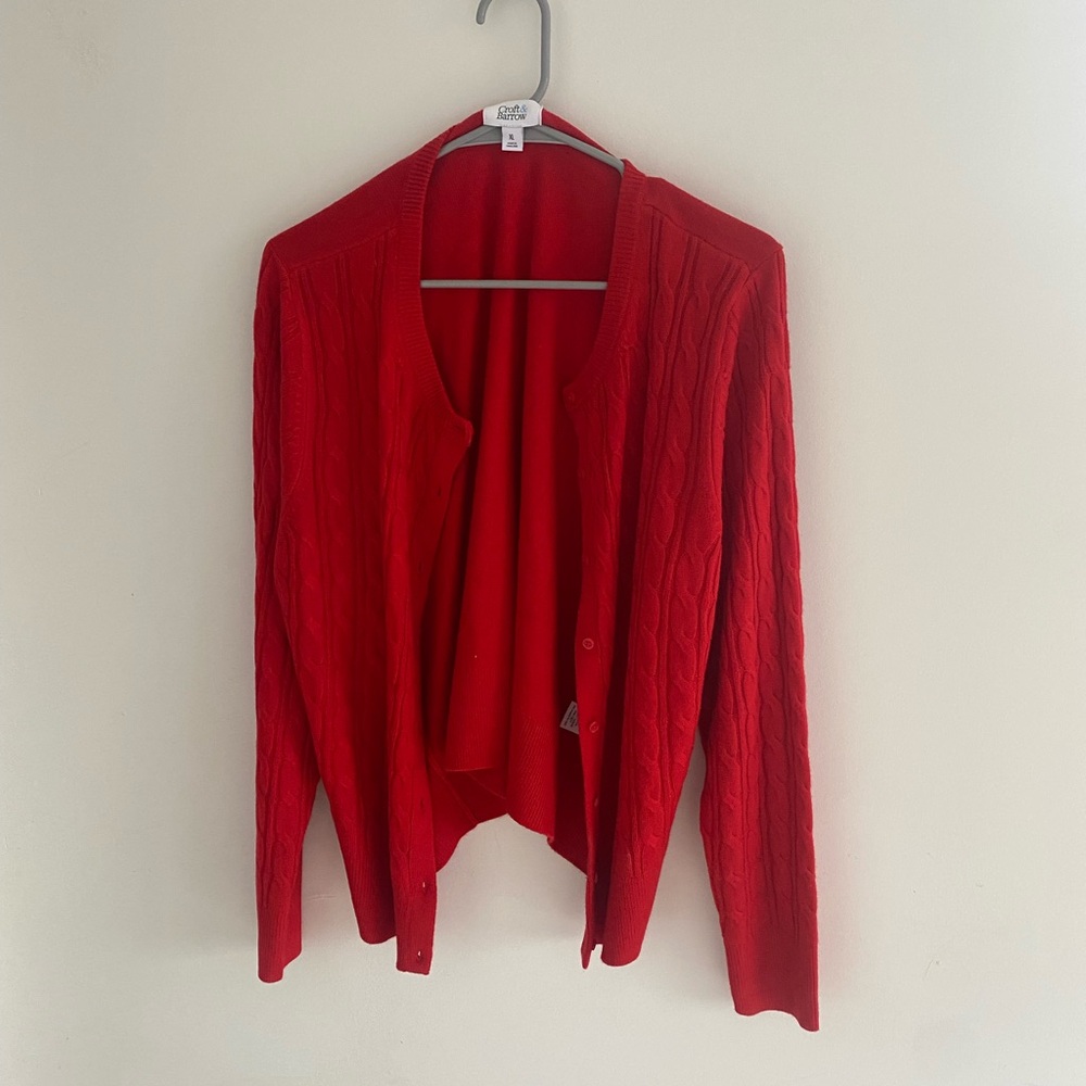 Croft & Barrow Vibrant Red Cardigan Sweater